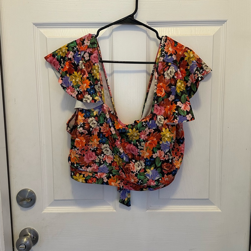 Floral Top Tie Back Top SHEIN Size 2XL